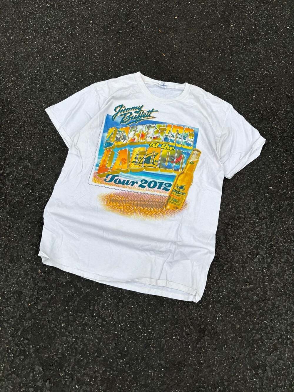 Vintage 2012 Jimmy Buffett Lounging At The Lagoon Tour T-Shirt Size L